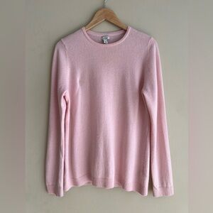 L.L. Bean Pink Crew Neck Cashmere Sweater Large